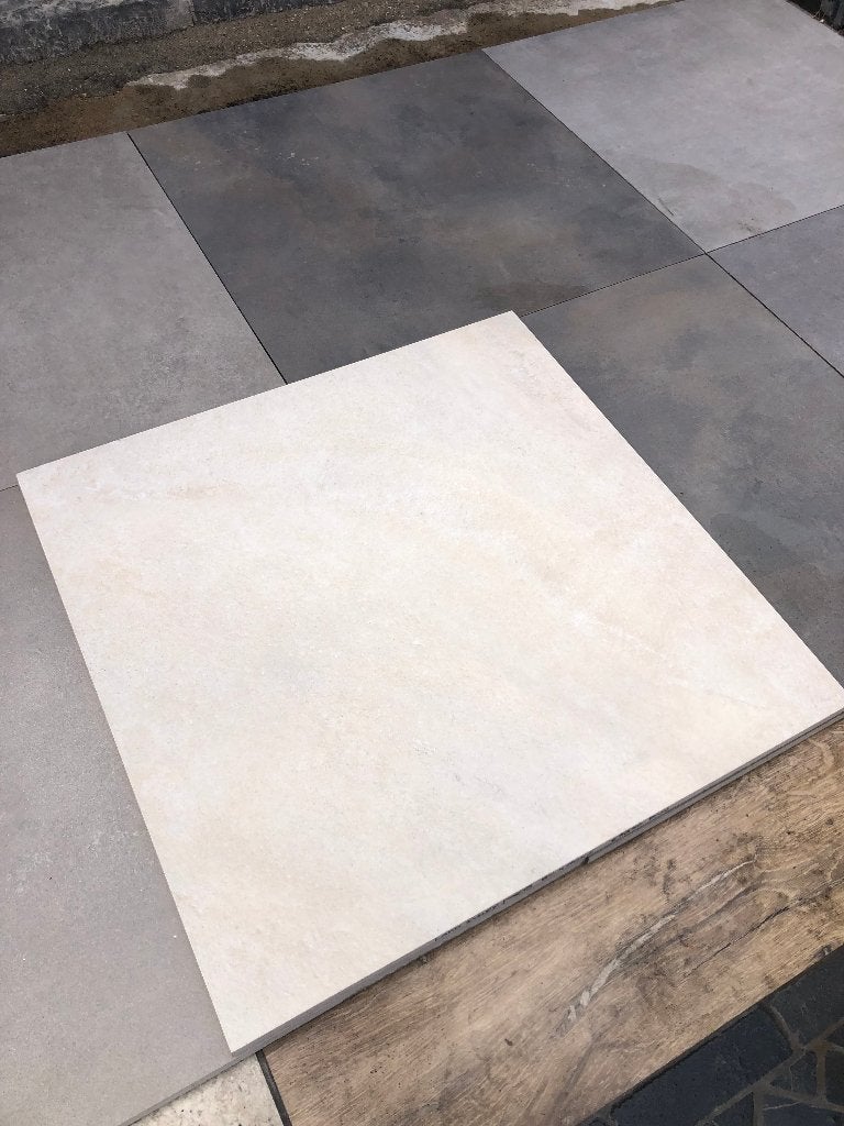 keramische terrastegels 80x80x2 cm zandkleur light grey, Keramiek, Nieuw, Ophalen of Verzenden, 10 m² of meer