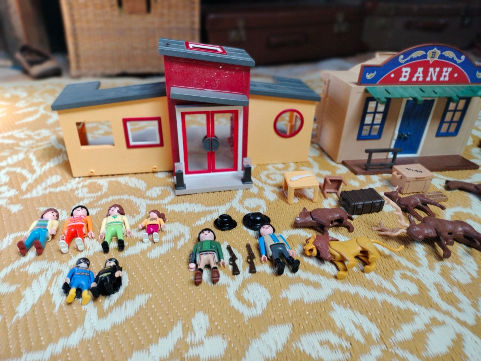 Playmobil western bank range bank en dierenpension, Ophalen of Verzenden, Zo goed als nieuw