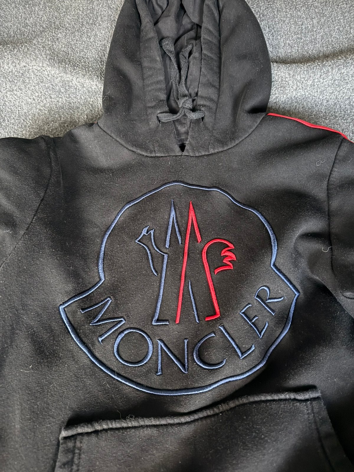 AANBIEDING MONCLER hoody trui vest, zwart, M, Ophalen of Verzenden, Gedragen, Maat 48/50 (M), Zwart