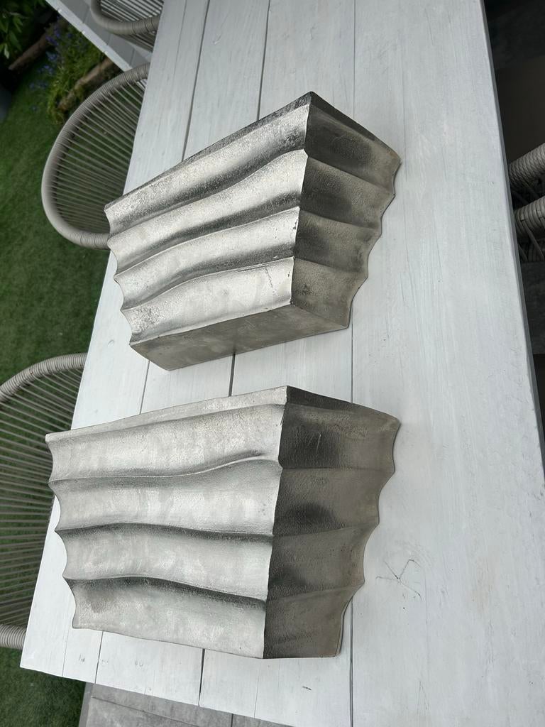 Kwaliteit! 2 zilverkleurige metalen wanddecoratie (schappen), Ophalen, Zo goed als nieuw