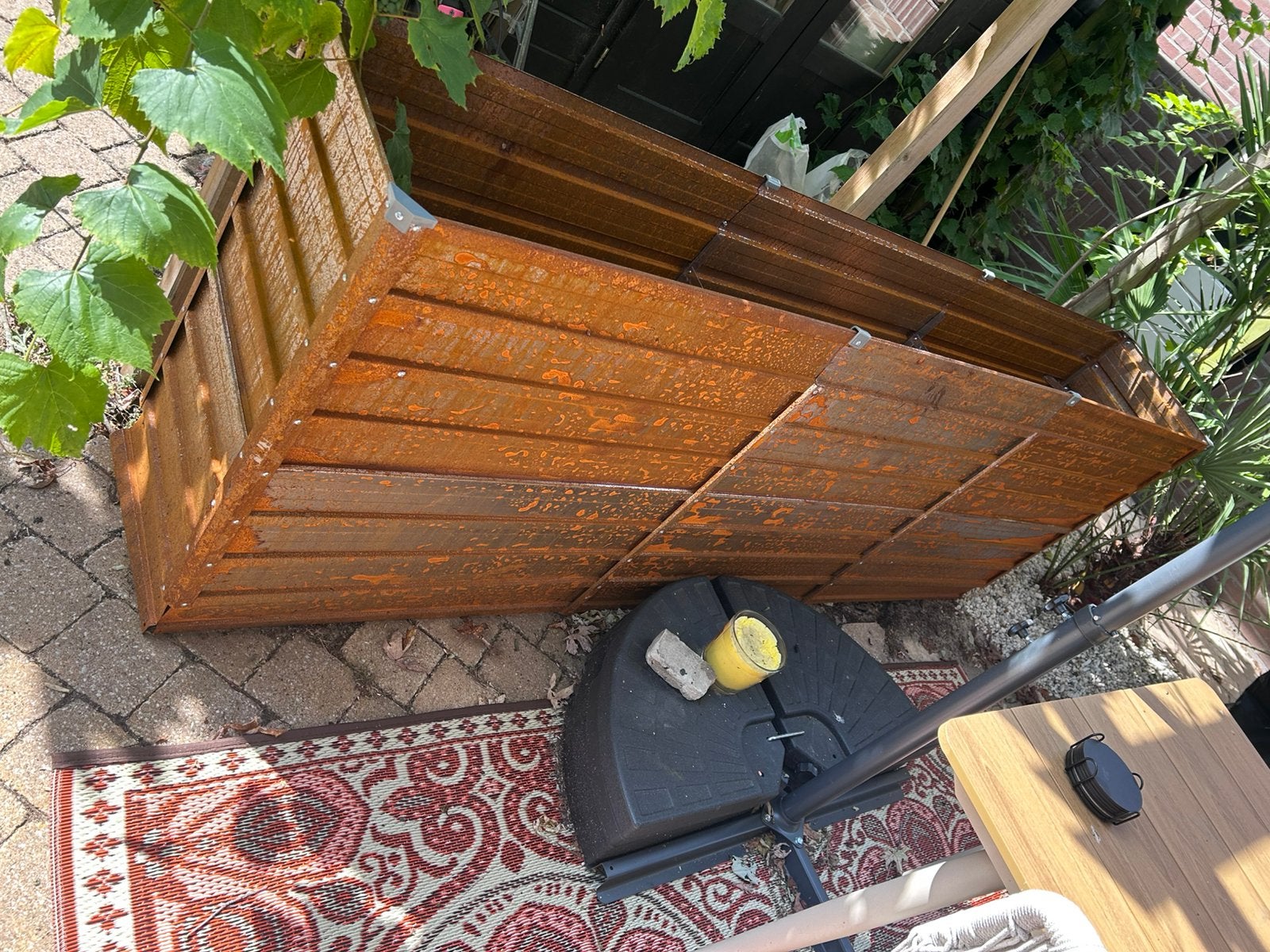 Cortenstaal plantenbak groot, Tuin en Terras, Bloembakken en Plantenbakken, Ophalen, Overige materialen, 100 cm of meer, Zo goed als nieuw