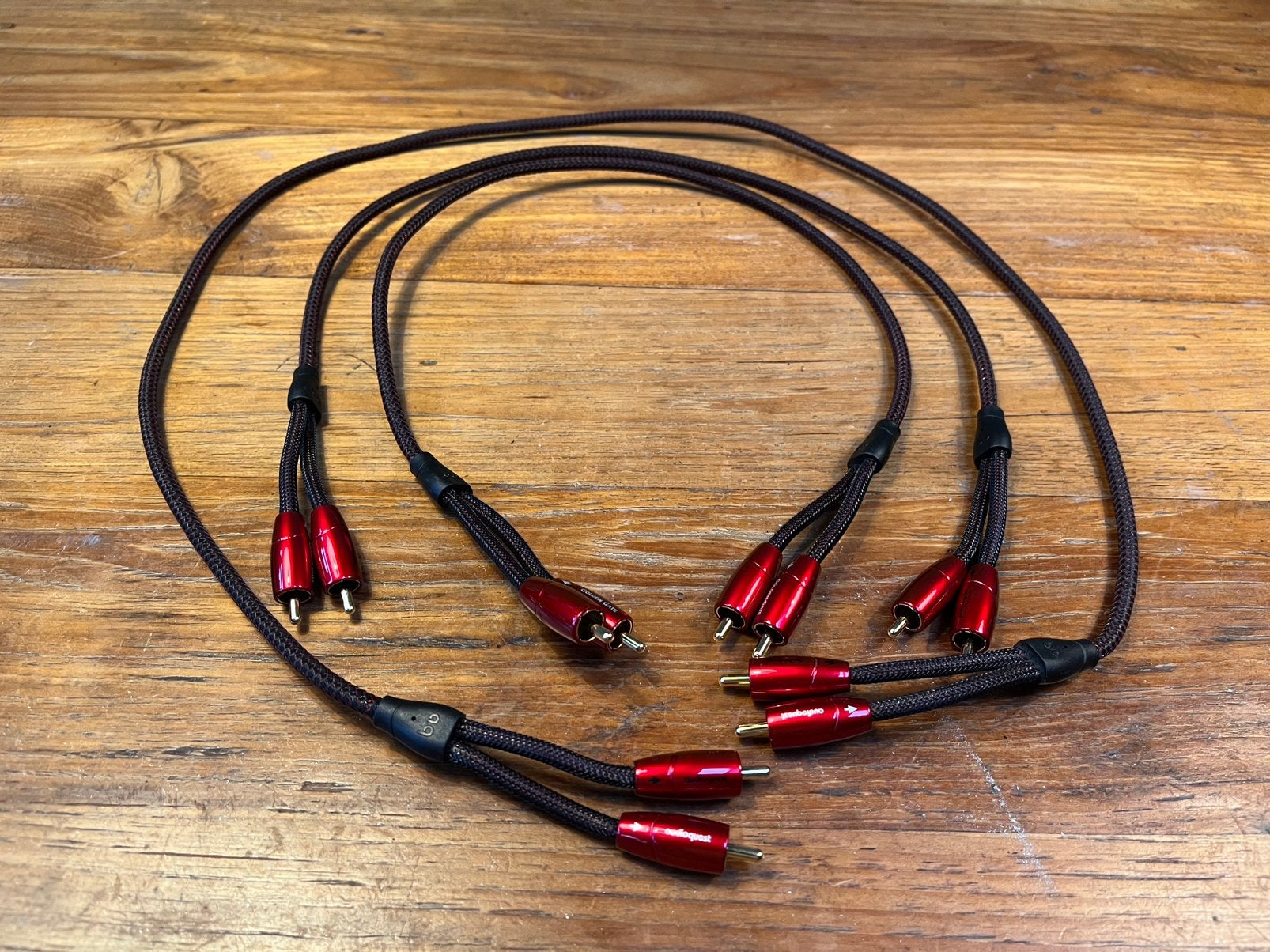 Audioquest Golden Gate RCA interlinks – 2x 60 cm & 1x 100 cm, Ophalen of Verzenden, Zo goed als nieuw, Minder dan 2 meter, Interlink-kabel
