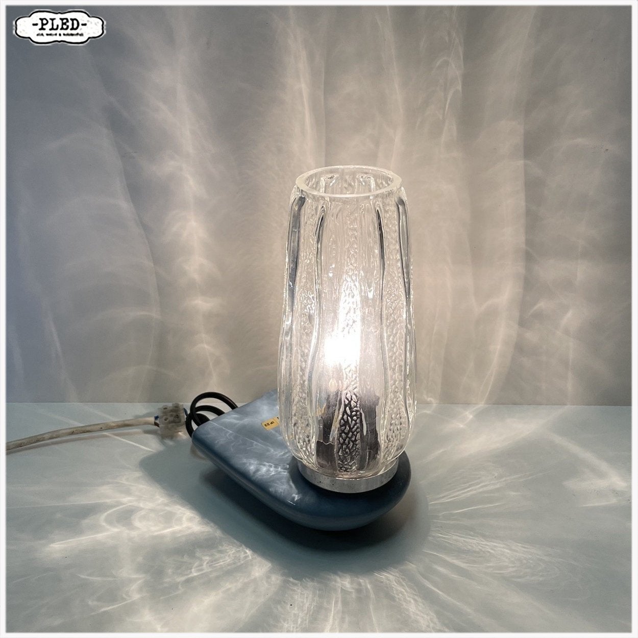 Set van twee wandlampen Badkamerlampen met glazen kap Lampen, Blauw, Overige merken, Gebruikt, E14 (klein)