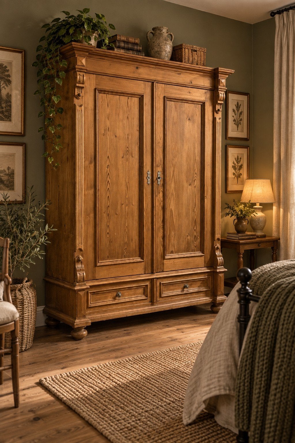 Mooie Grenen Houten Kledingkast Antiek, 100 tot 150 cm, Met lade(s), Ophalen of Verzenden, Zo goed als nieuw