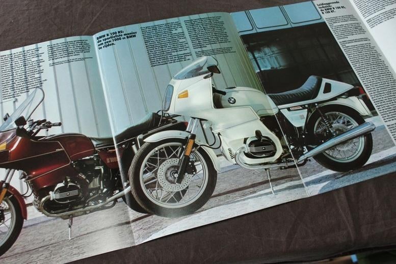 BMW R100 RS RT CS 1982 motorfiets verkoop folder brochure, Motoren, Handleidingen en Instructieboekjes, BMW, Ophalen of Verzenden
