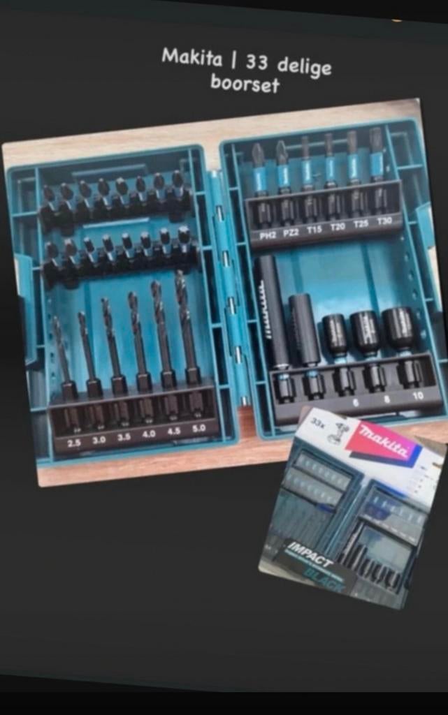 33delige Makita boorset NIEUW, Ophalen of Verzenden, Nieuw