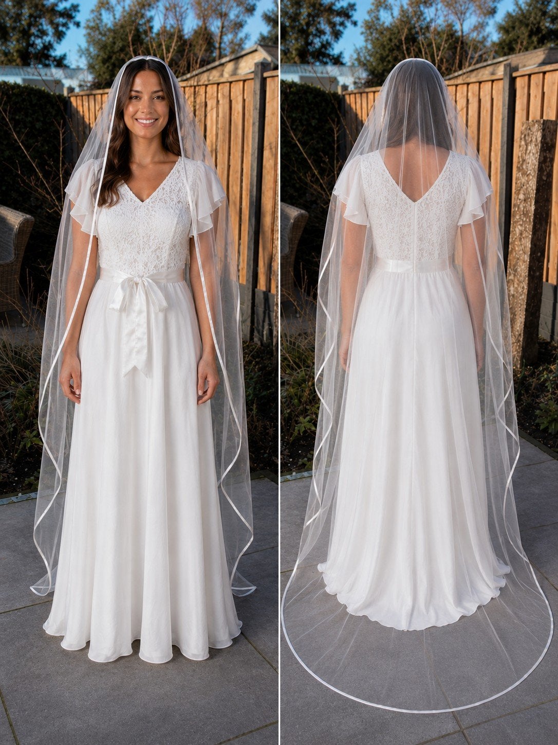 Nieuw cecile calanthe sluier satijn 250 cm ivory, Kleding | Dames, Trouwkleding en Trouwaccessoires, Ophalen, Nieuw, Wit, Accessoires