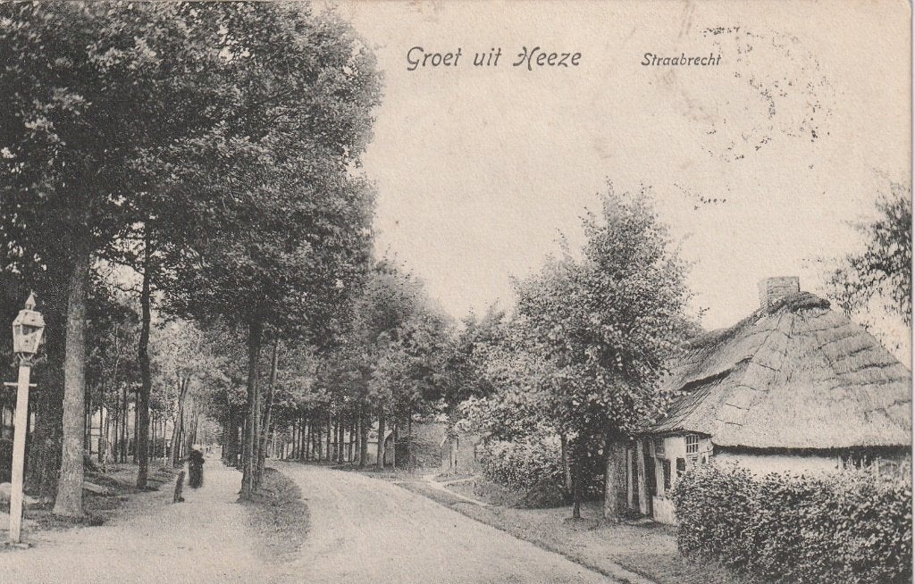 Heeze (N.Br.) - Straabrecht, ca. 1908., Verzamelen, Ansichtkaarten | Nederland, Ophalen of Verzenden, Voor 1920, Gelopen, Noord-Brabant