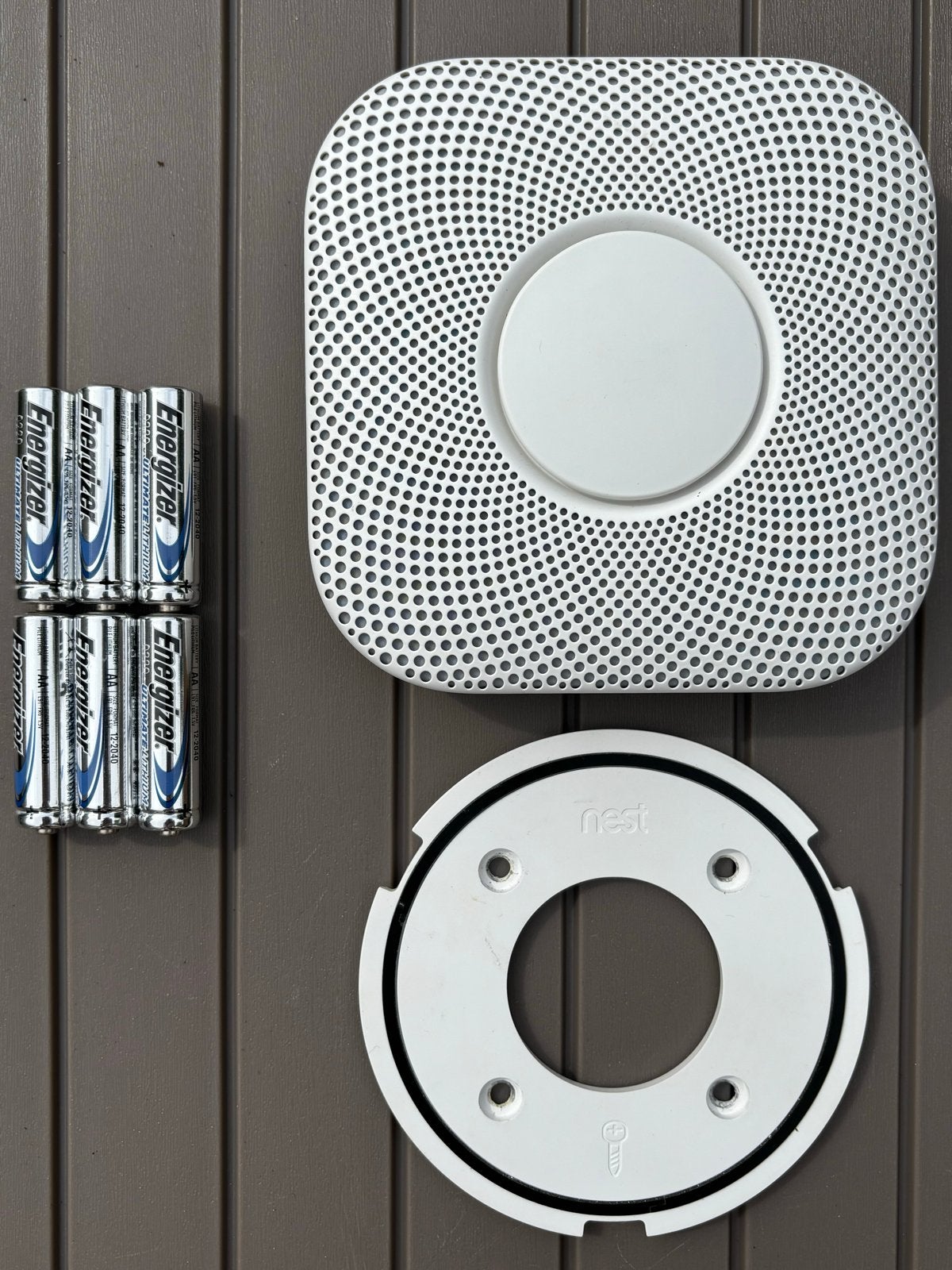 Google Nest Protect Rookmelder (Batterij) 2033 in nieuwstaat, Detector, Sensor of Melder, Ophalen of Verzenden, Zo goed als nieuw