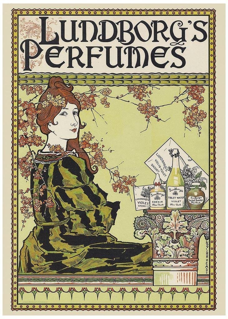 Lundborg\'s Parfum Grote Kunst Poster Art Nouveau affiche, Verzenden