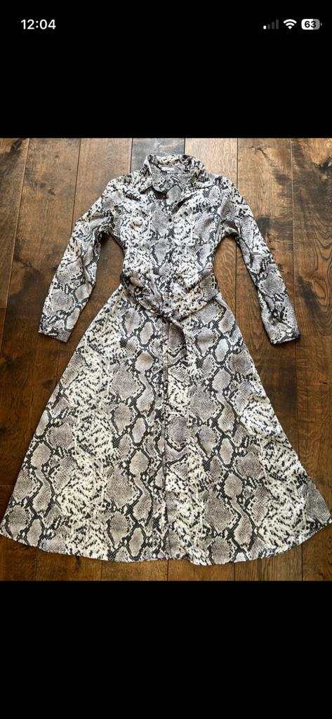 Stijlvolle Snake Print Jurk met Knoopsluiting van Kilky, Beige, Ophalen of Verzenden, Maat 36 (S), Gedragen