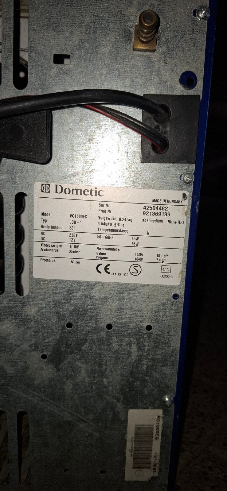Dometic RC1600EG Koelbox - 33L, Elektrisch/Gas, Ophalen, Gebruikt, Koelbox, Elektrisch