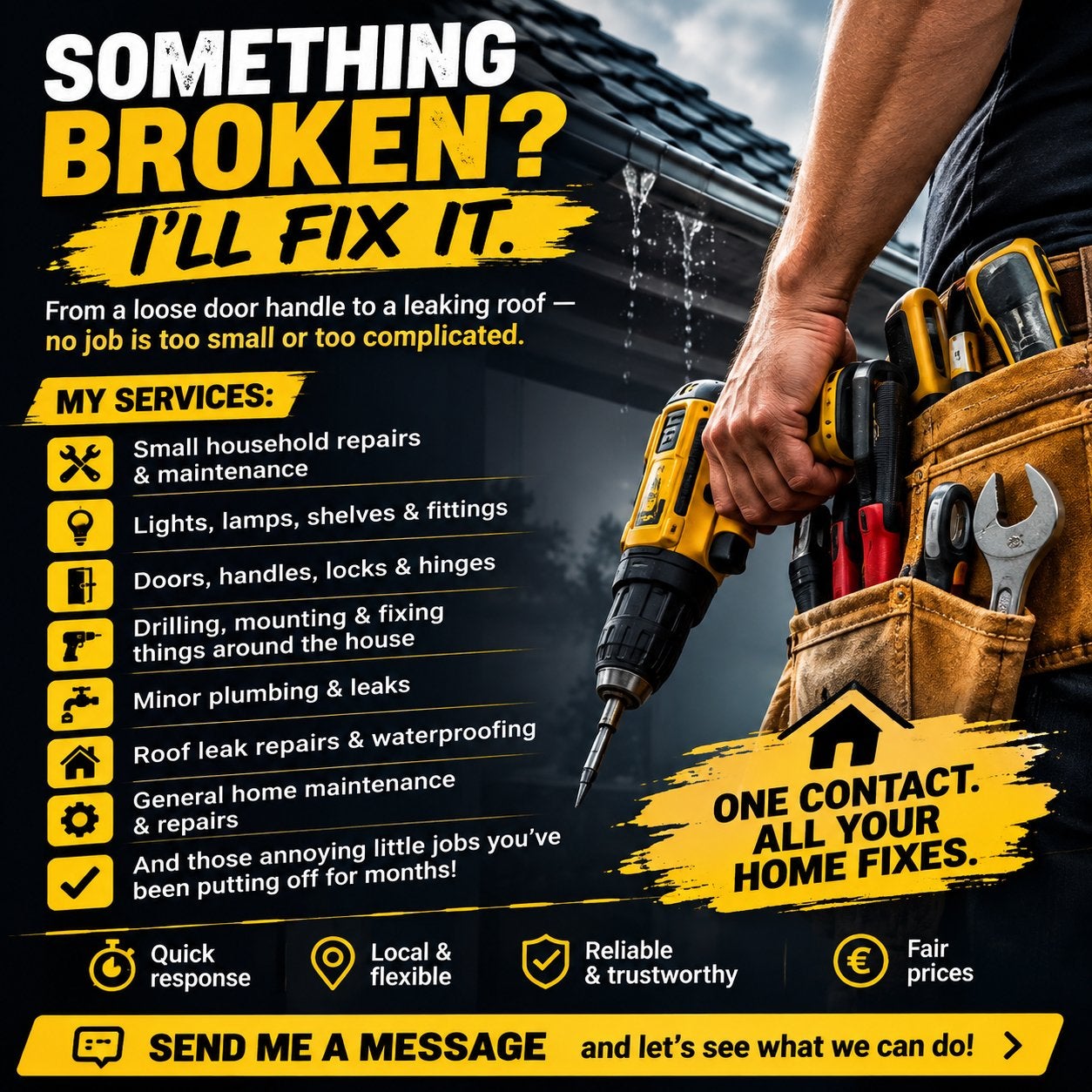 SOMETHING BROKEN? I’LL FIX IT.  0641273173, Garantie