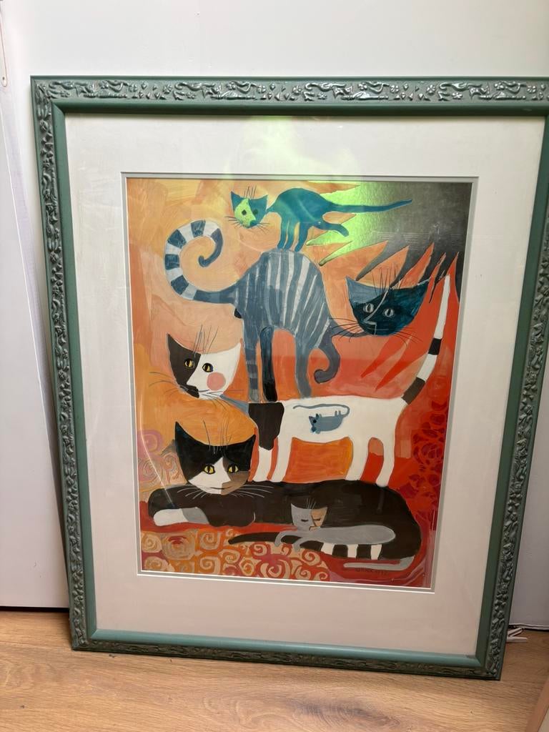 Rosina Wachtmeister 'Cat Artist' Vintage print lithografisch, Ophalen