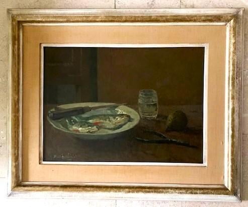 Stilleven vissen op schaal '49 - Paul Arntzenius 1883-1965, Ophalen of Verzenden