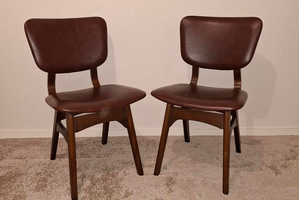 Set van 2 vintage eetkamerstoelen, Antiek en Kunst, Ophalen