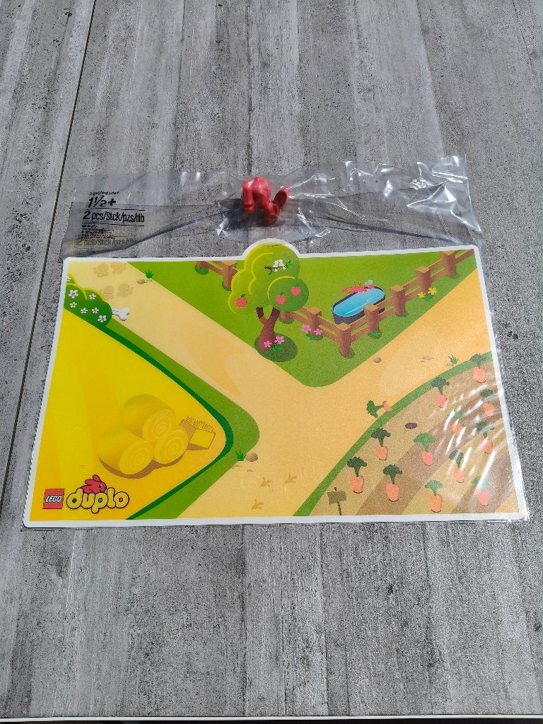 Lego Duplo 5002120 Farm Placemat bouwplaat met rood konijn, Overige thema's, Nieuw, Ophalen of Verzenden, Duplo