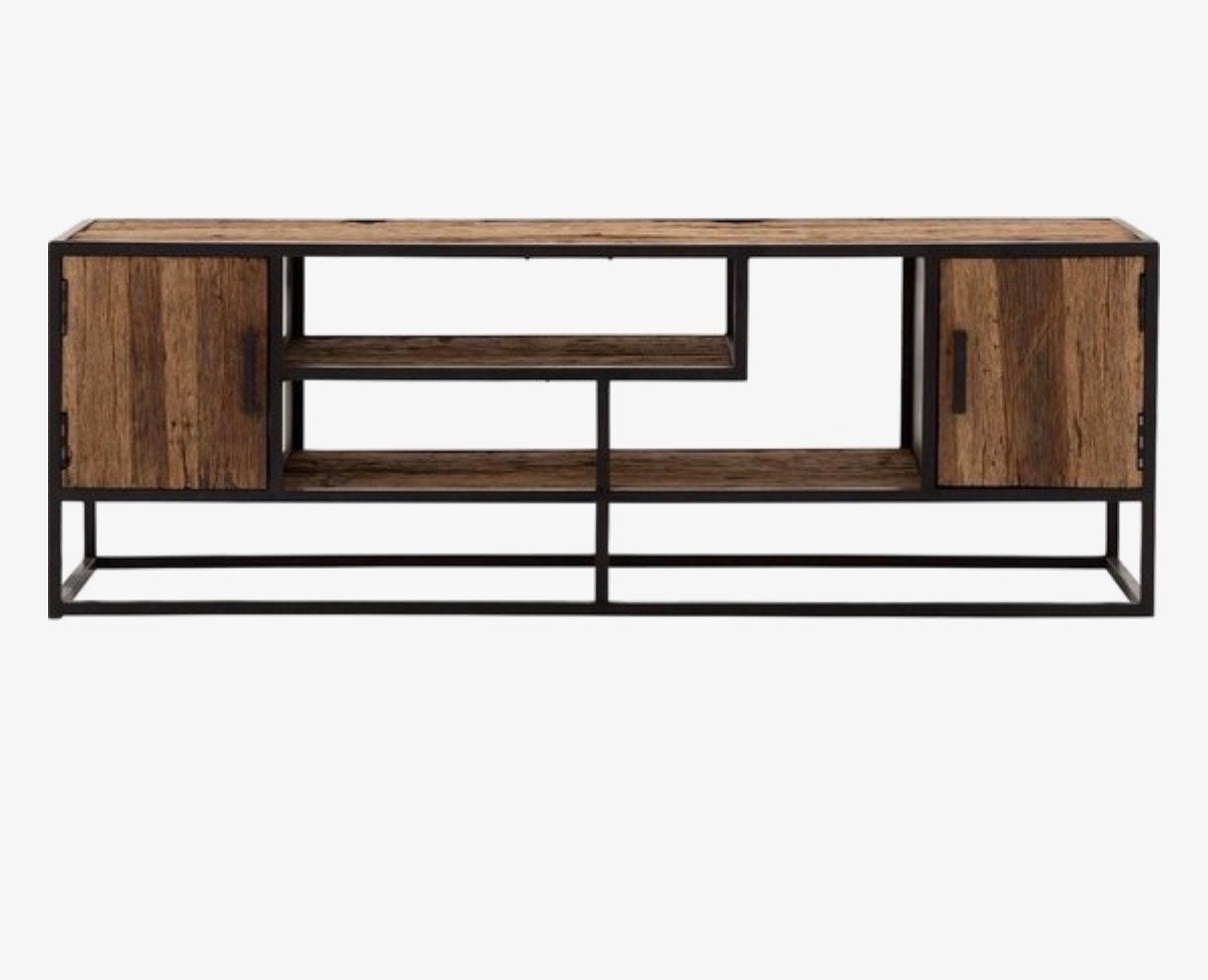 Goossens Eco Tv Meubel Otik met 2 deuren en open vakken, Ophalen, Gebruikt, 100 tot 150 cm, Minder dan 100 cm