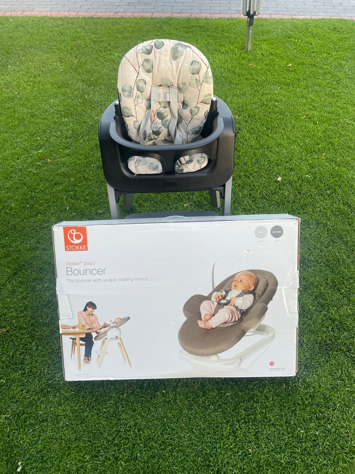 Stokke doorgroeistoel compleet - grijs antraciet, Kinderen en Baby's, Kinderstoelen, Zo goed als nieuw, Meegroeistoel, Ophalen