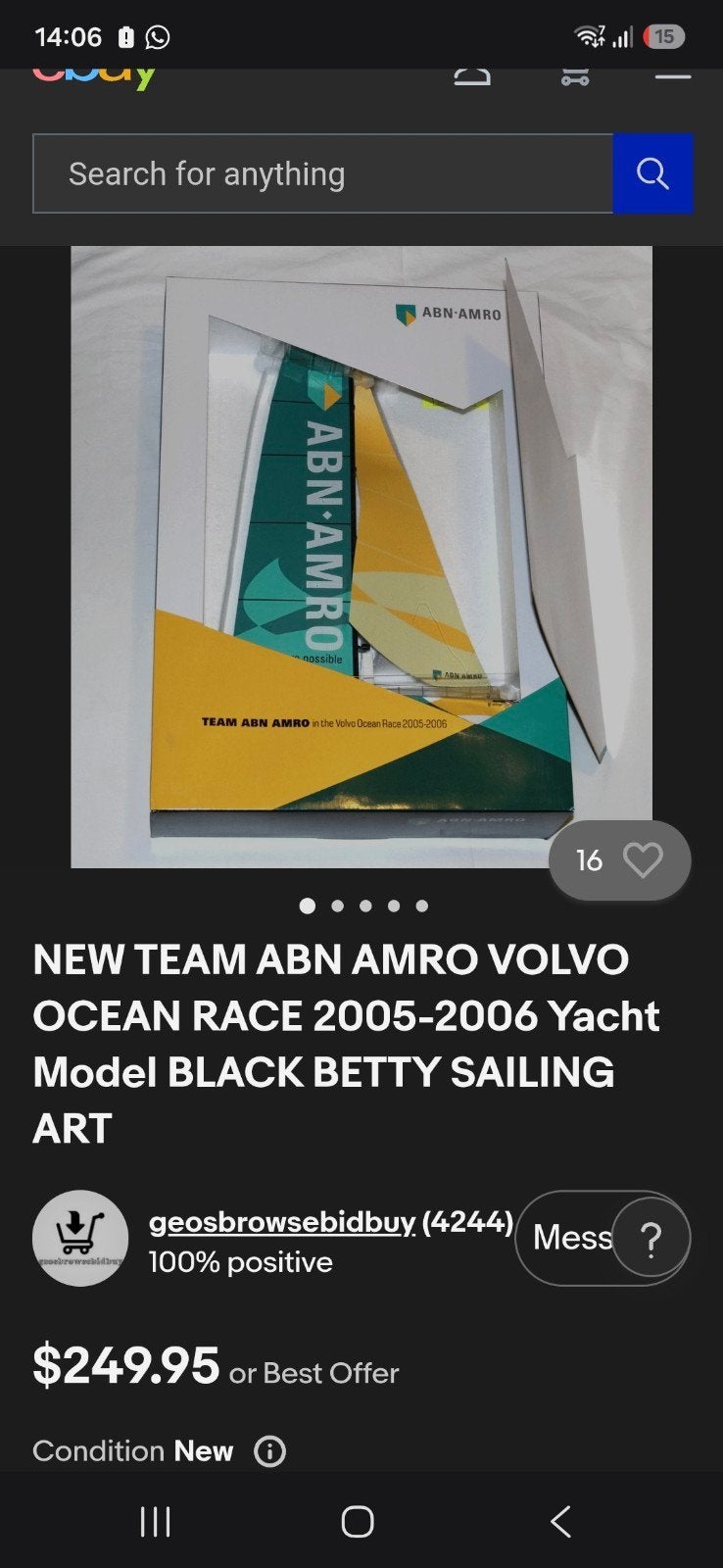 ABN AMRO Volvo Ocean Race 2005-2006 Jachtmodel, Ophalen of Verzenden, Nieuw