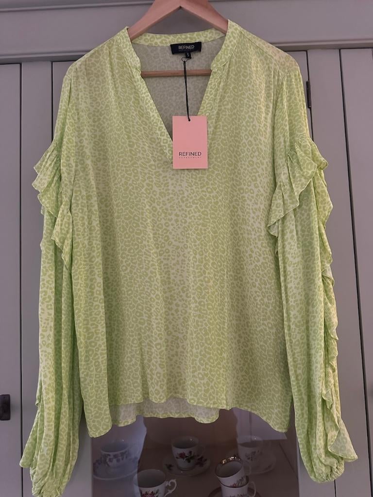 Blouse Rifined Groen roezel maat M L, Refined, Maat 42/44 (L), Nieuw, Ophalen of Verzenden