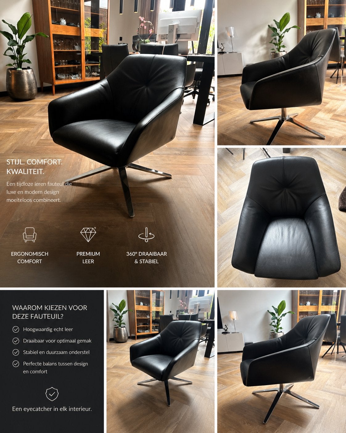 De Sede DS 278/01 Zwarte Leren Fauteuil - Zo goed als nieuw, Ophalen, Zwart, Leer, Zo goed als nieuw