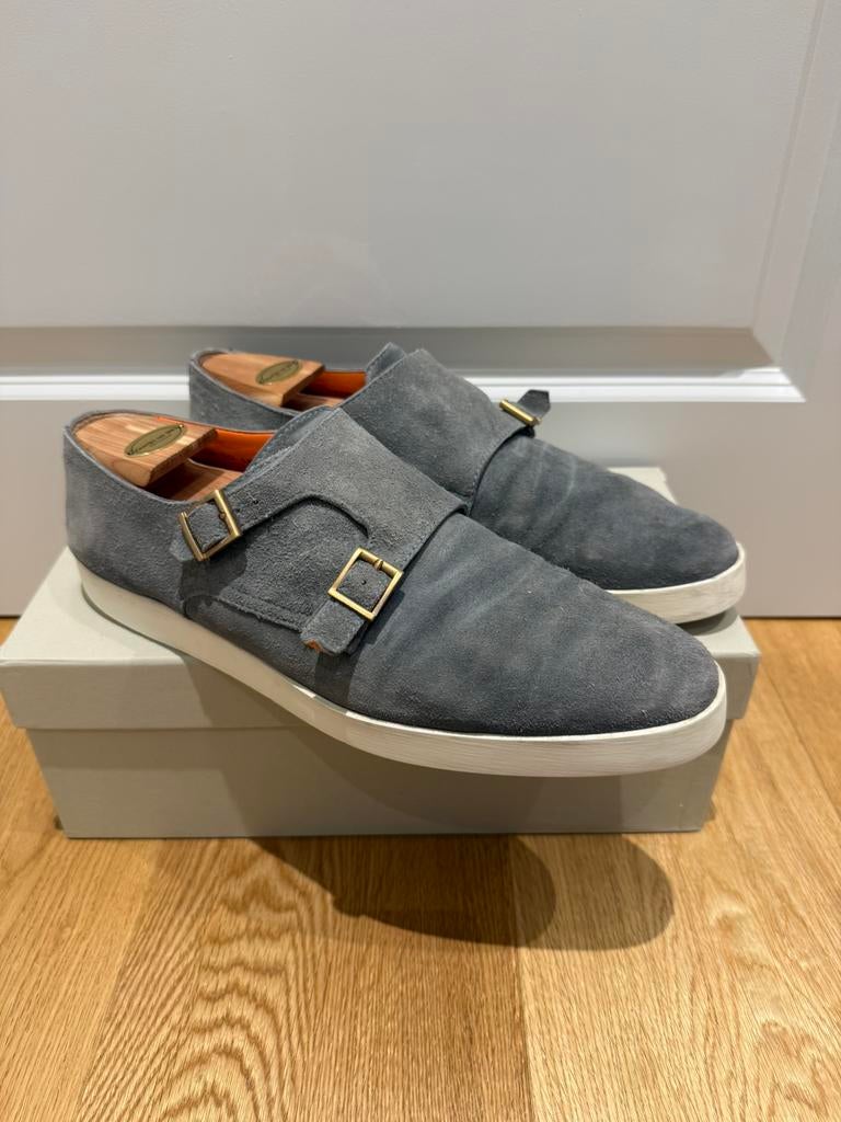 Santoni Double Buckle Sneakers | UK 10 | (111), Loafers, Zo goed als nieuw, Verzenden, Blauw