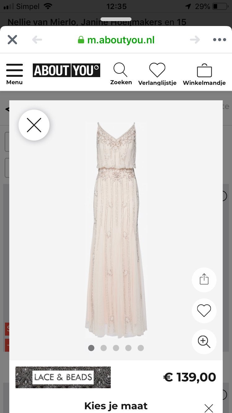 LACE & BEADS Galajurk met pailletten en kralen, Maat 38/40 (M), Ophalen of Verzenden, Zo goed als nieuw, Roze