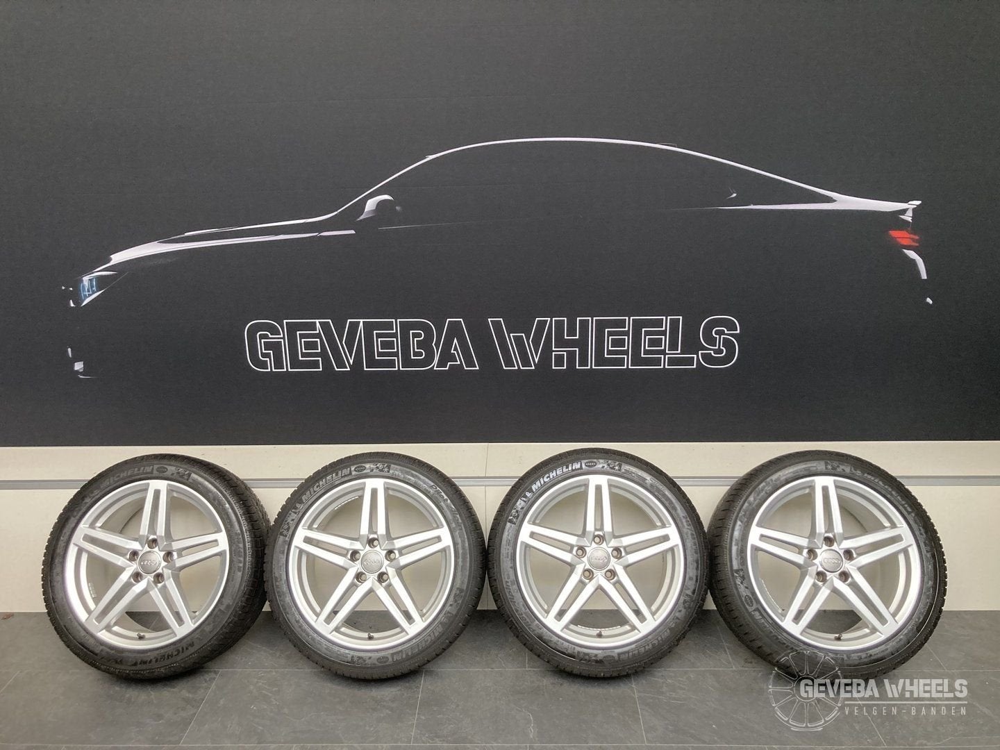 18” originele Audi A6 C7 velgen Michelin winterbanden 5x112, Auto-onderdelen, Banden en Velgen, 18 inch, -, -, Banden en Velgen