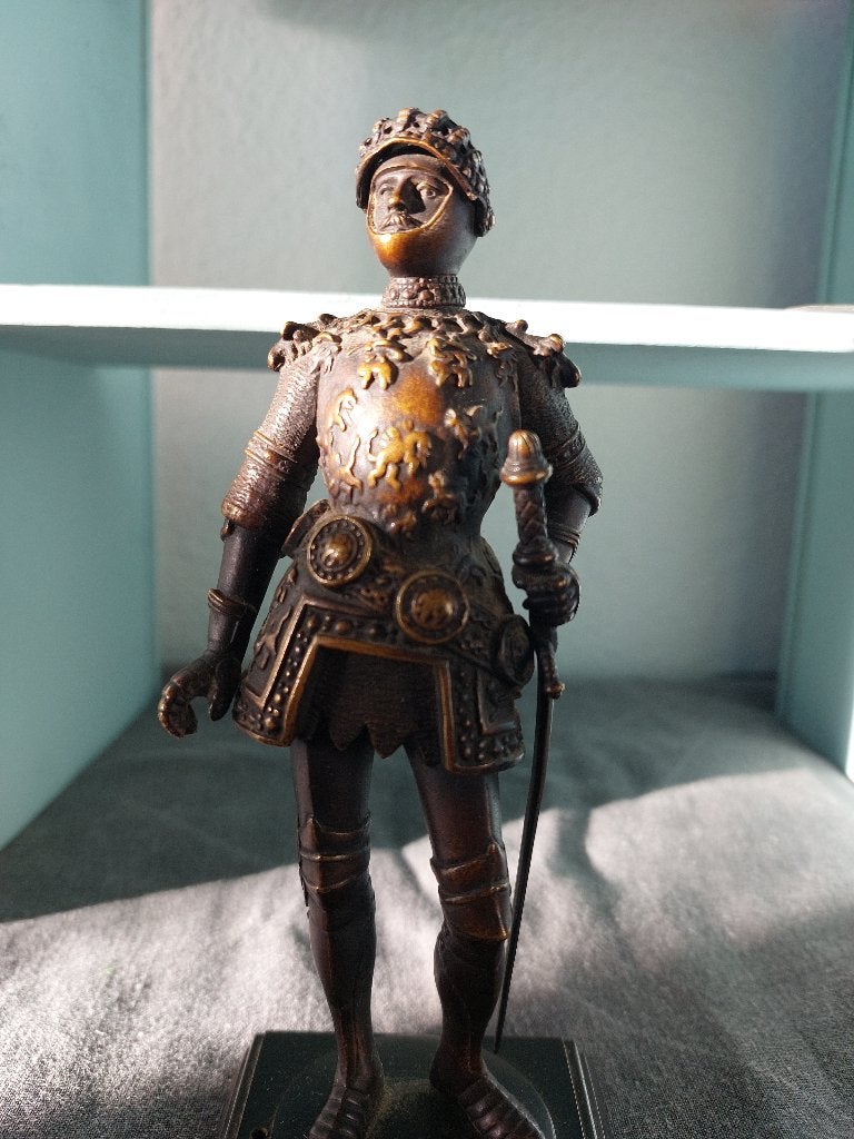 Beeld van brons King Arthur, F. Unterberger, Ophalen, Brons