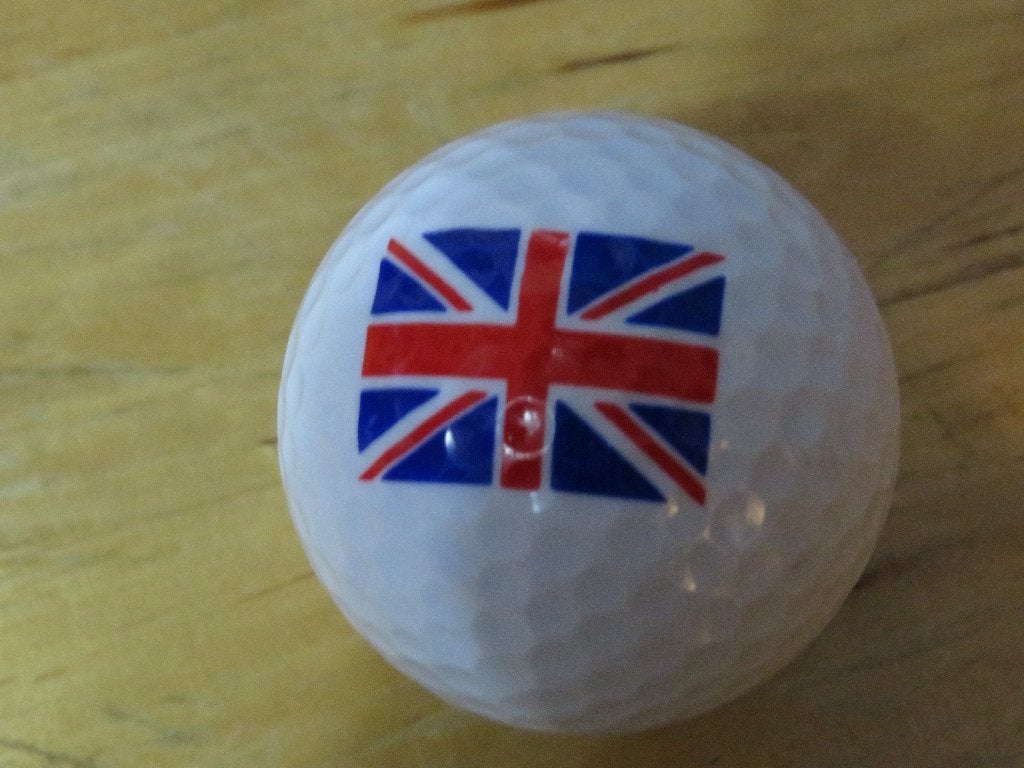golfbal met afdruk van engelse vlag, Ophalen of Verzenden, Zo goed als nieuw, Bal(len)