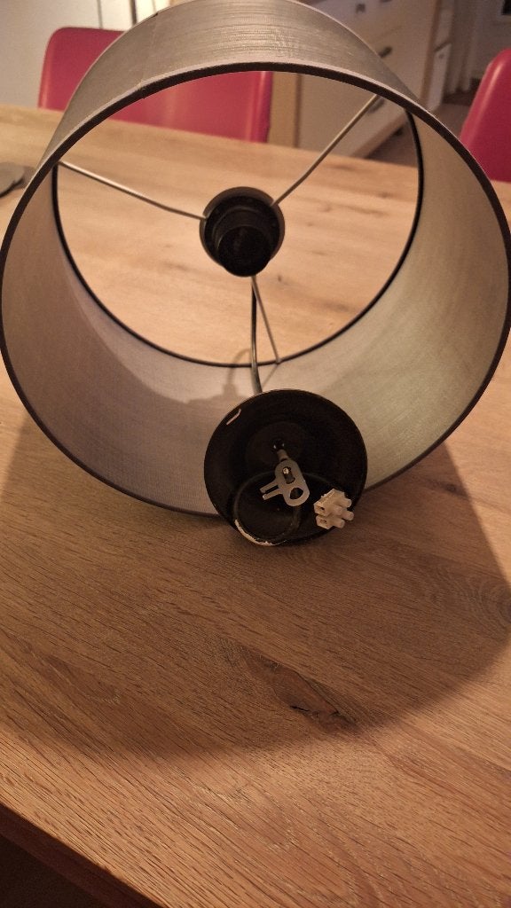 Mooie grijs/zilverkleurige lampekapp, Rond, Zo goed als nieuw, 19 cm, 28 cm
