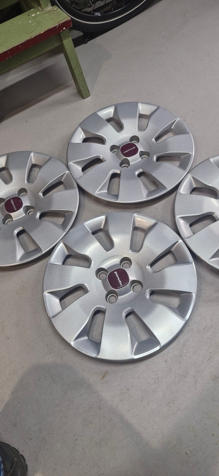 Set van 4 gebruikte wieldoppen voor Fiat Panda, Auto diversen, Wieldoppen, Ophalen of Verzenden, Gebruikt