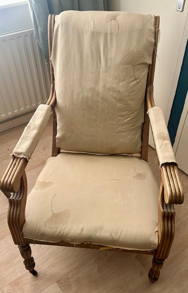 Gratis antieke fauteuil, Ophalen, Gebruikt, 75 tot 100 cm, 50 tot 75 cm