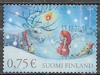 FINLAND € 0,75 Kerstzegel 2014, Verzenden, Finland, Gestempeld