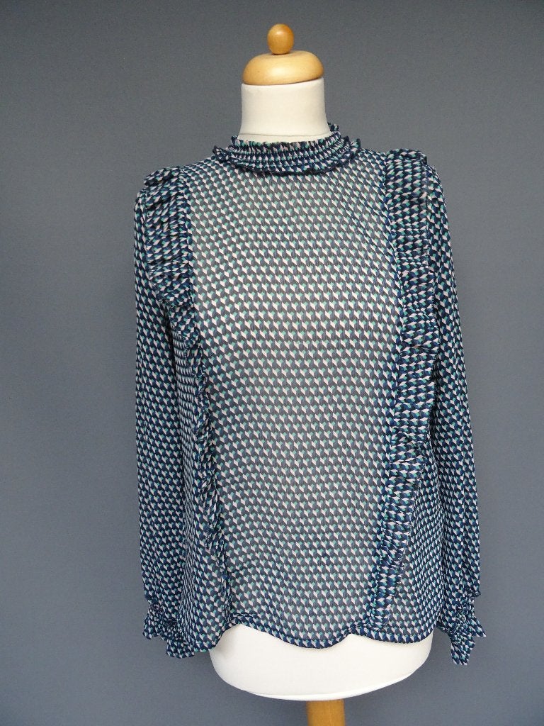 SALE !! MODSTROM maat S, tuniekblouse met grafische print., Overige kleuren, Ophalen of Verzenden, Zo goed als nieuw, Maat 36 (S)