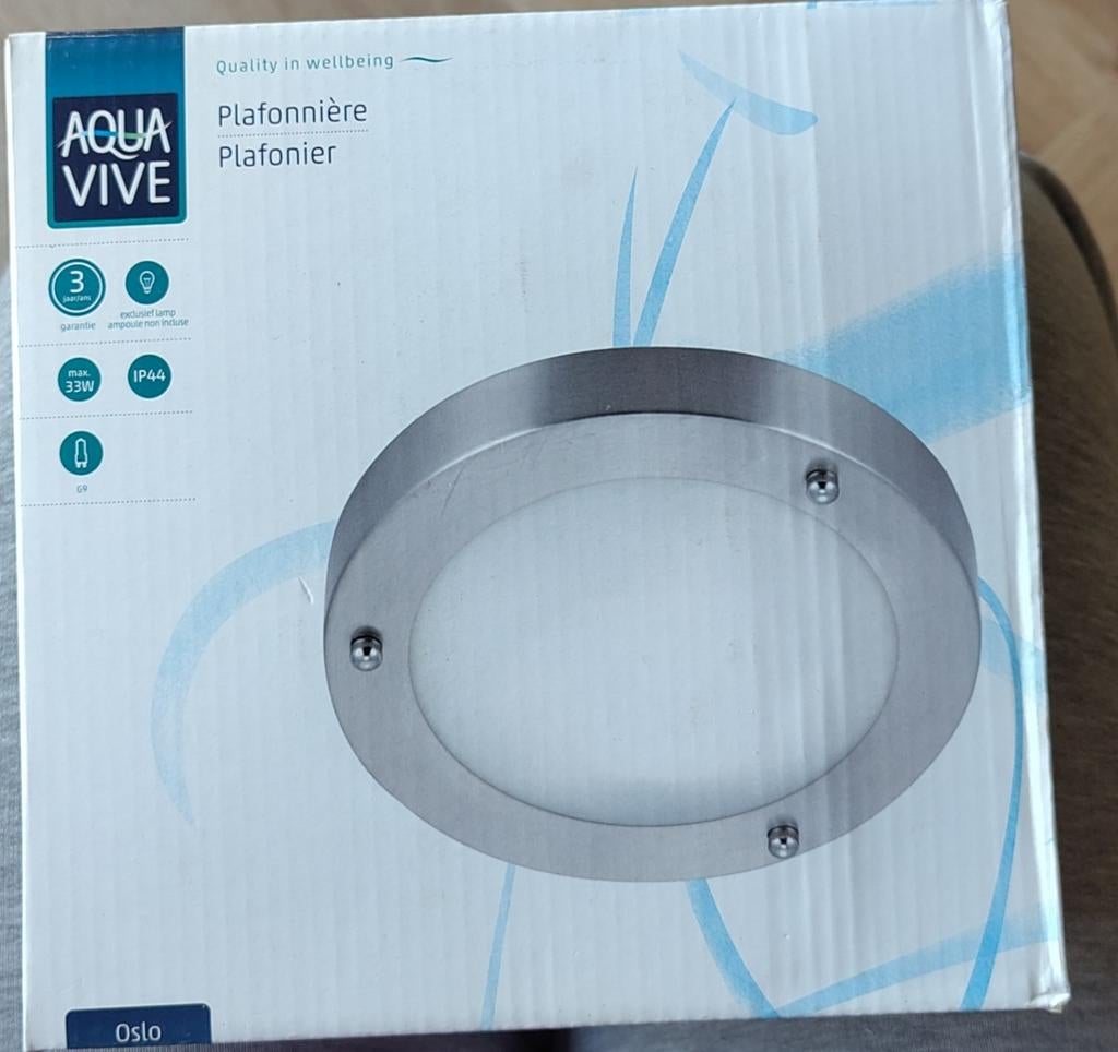 AquaVive plafondlamp Oslo wit 18,3cm G9 - Nieuw in doos, Ophalen of Verzenden, Nieuw, Glas