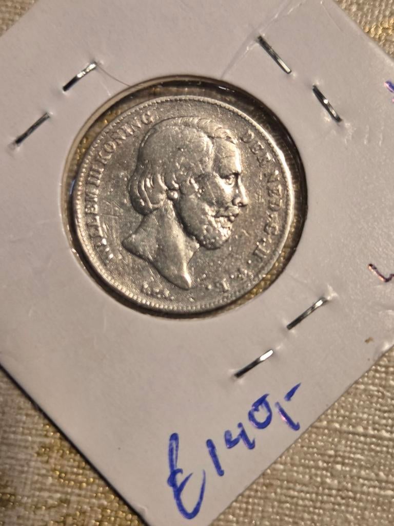 Halve gulden Willem III, 1868 zf, ½ gulden, Koning Willem III, Zilver, Ophalen of Verzenden