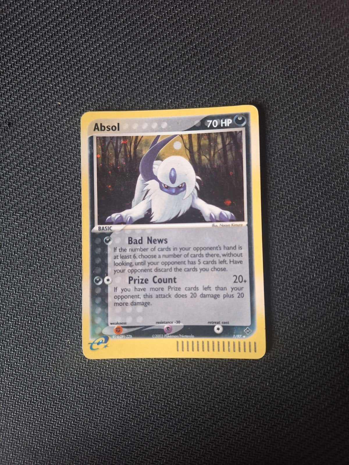 Absol EX dragon 1/97 e-series holo, Ophalen, Gebruikt, Losse kaart, Foil