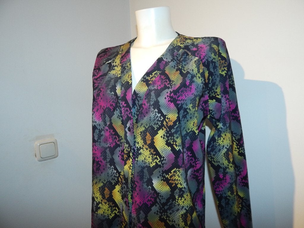 Studio Anneloes travel stof blouse print felle kleuren M, Maat 38/40 (M), Studio Anneloes, Zo goed als nieuw, Meerkleurig