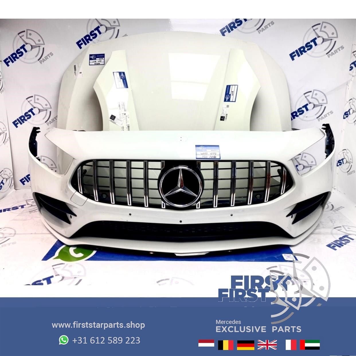 W177 V177 AMG VOORKOP WIT Mercedes A KLASSE 2018-2022 FRONT, Auto-onderdelen, Gebruikt, -, Voor, Ophalen of Verzenden