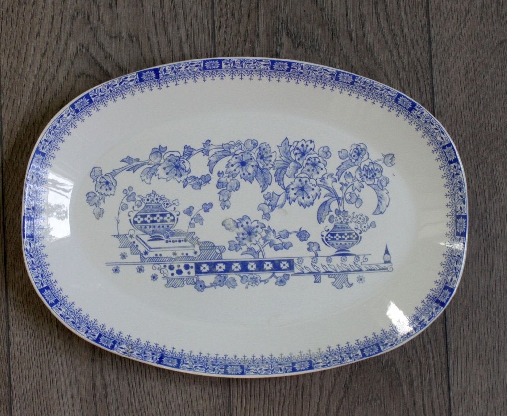 Pontesa serveerschaal +/-1960 - 37cm China Blue, Gebruikt, Overige merken, Ophalen of Verzenden, Schaal of Schalen