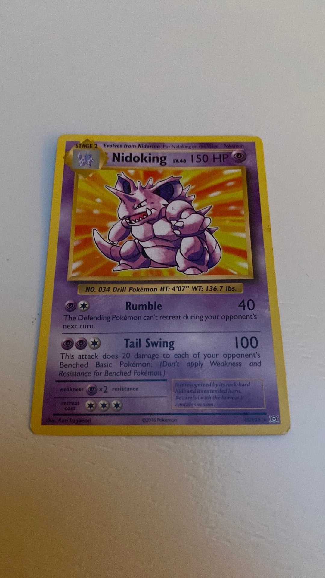 Pokemonkaart Nidoking, Ophalen of Verzenden, Gebruikt, Losse kaart