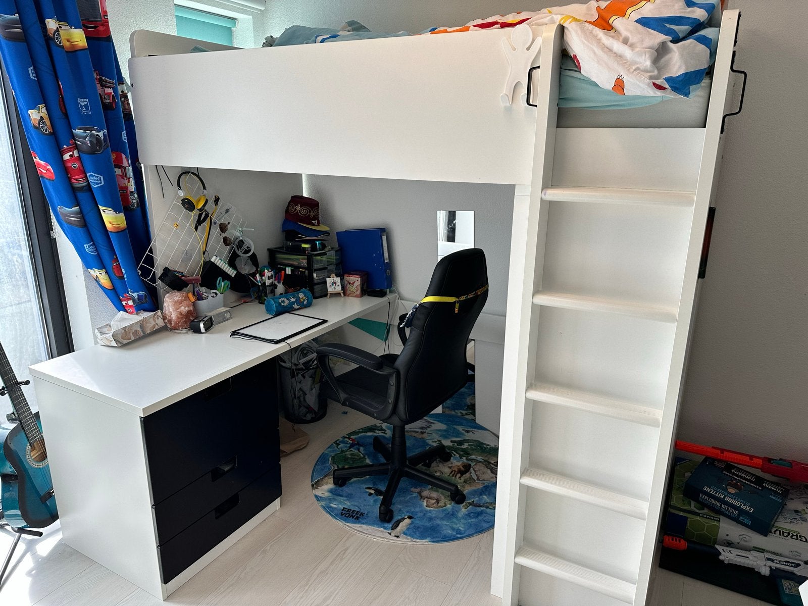IKEA Hoogslaper met bureau en opbergruimte, Ophalen, Gebruikt, 90 cm, Eenpersoons