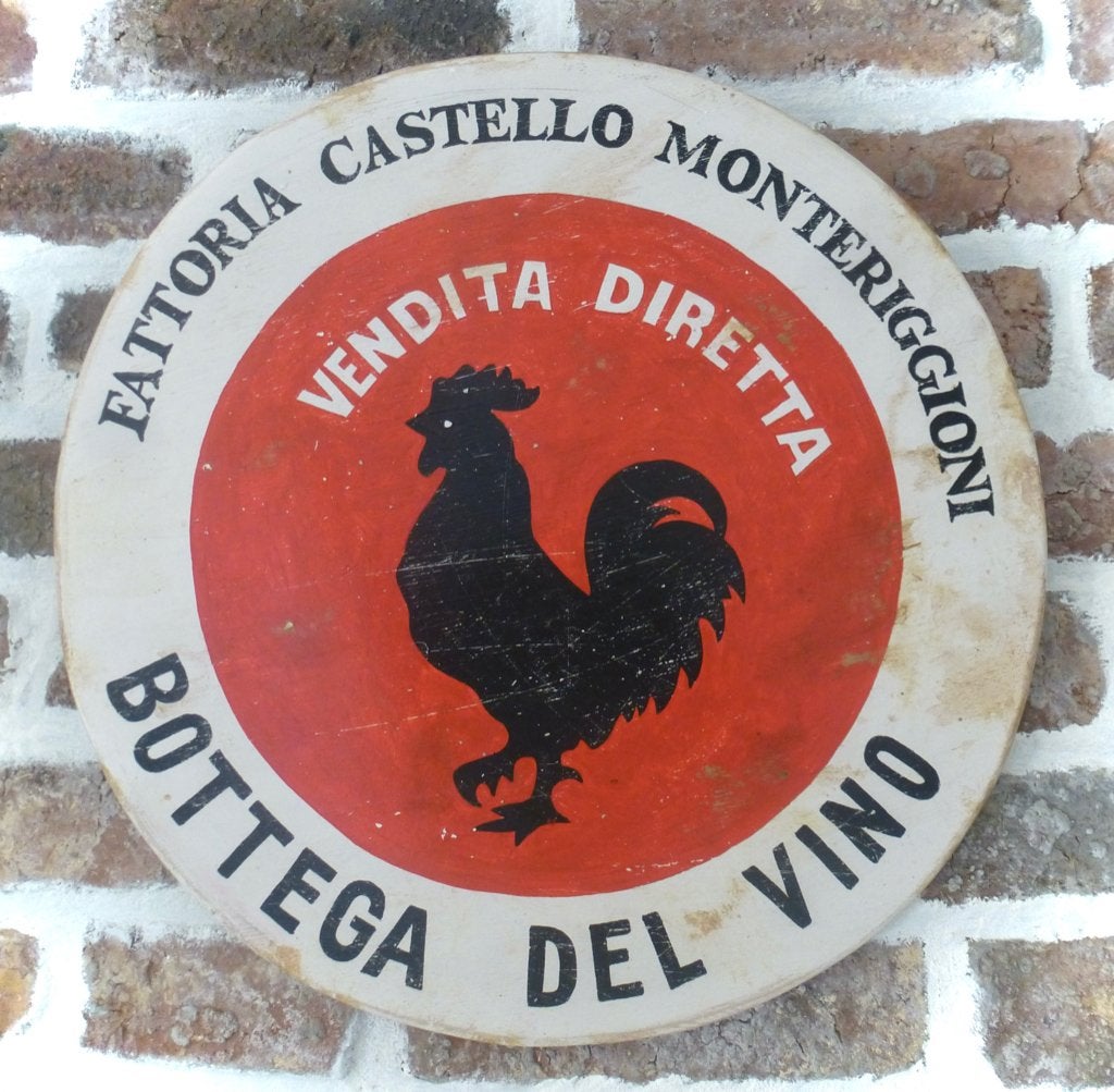 Handgeschilderd houten wijn bord / Toscane Italië / Chianti, Reclamebord, Ophalen of Verzenden, Zo goed als nieuw, B6