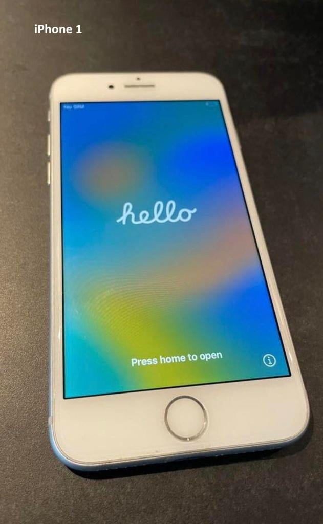 3 x iPhone (SE, 7 en 8), Telecommunicatie, Mobiele telefoons | Apple iPhone, Gebruikt, Verzenden, Wit, 64 GB