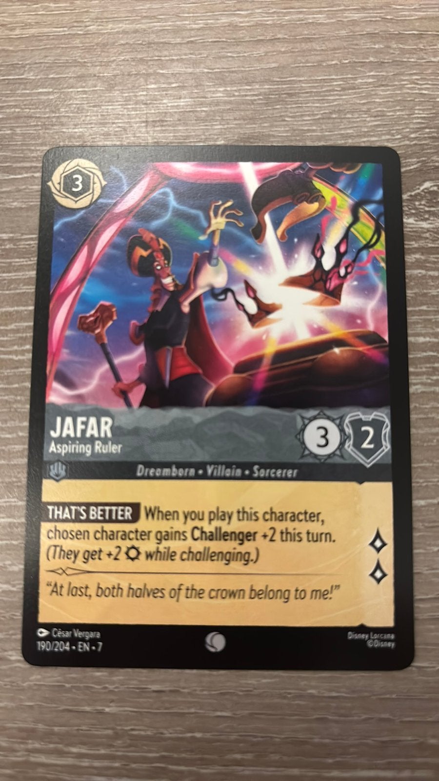 Disney Lorcana Jafar aspiring ruler 190-204 7ARI nonfoil, Ophalen of Verzenden, Zo goed als nieuw