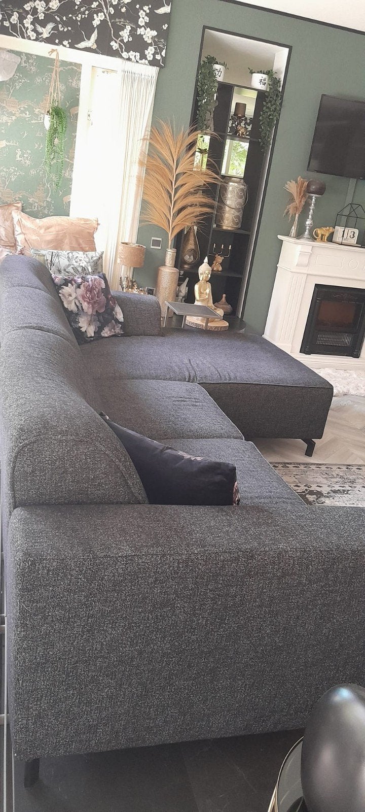 Moderne Hoekbank - Comfortabel en Stijlvol, Ophalen, 250 tot 300 cm, Gebruikt, 100 tot 125 cm