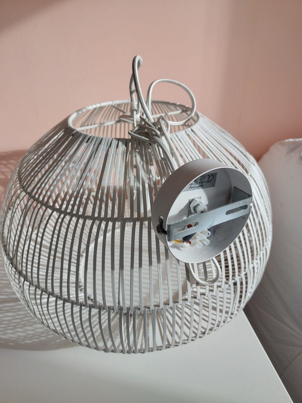 Witte hanglamp metaal, Ophalen, Metaal