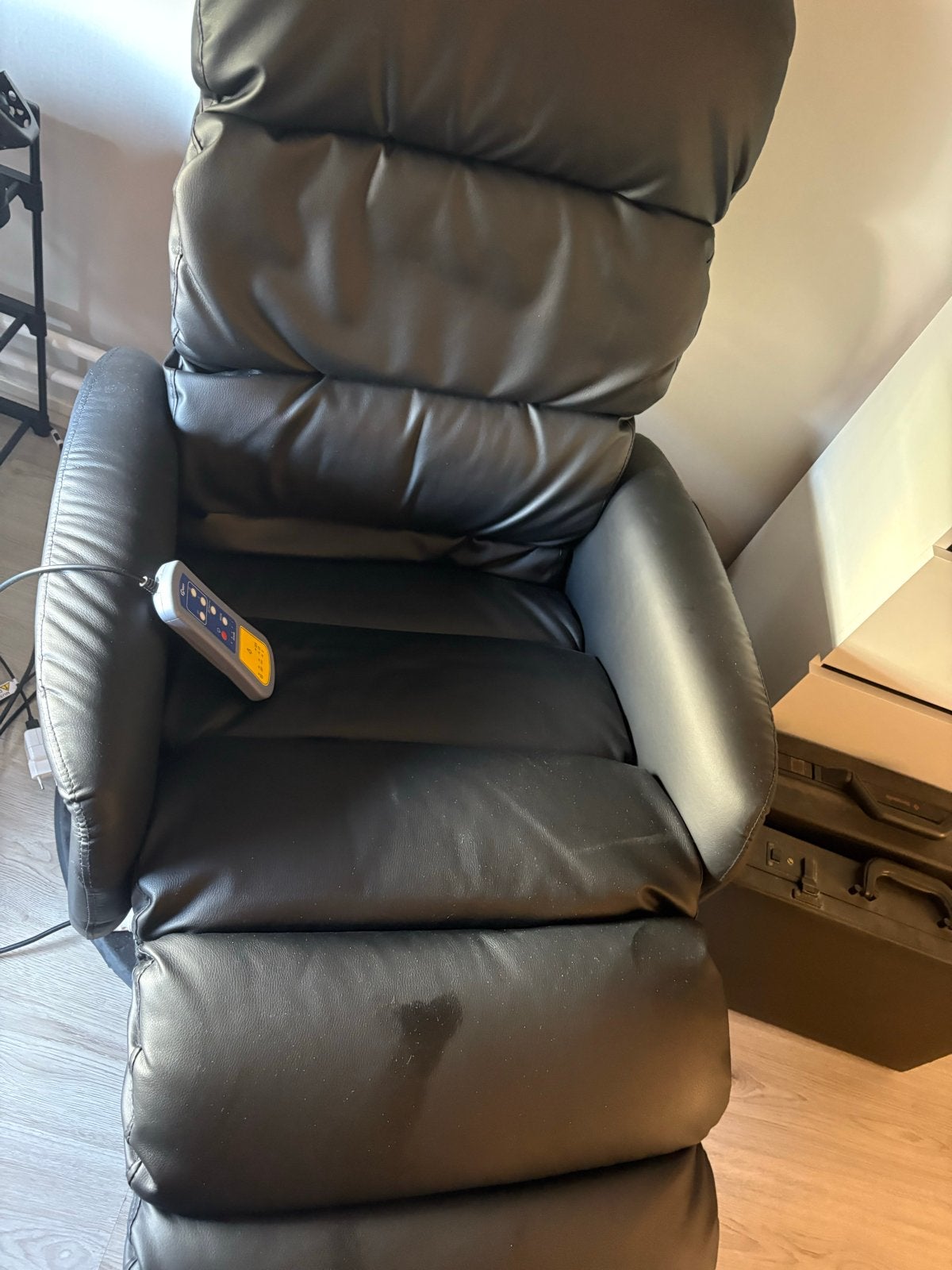 Massage lounge stoel VidaXL - Zo goed als nieuw, Huis en Inrichting, Ophalen, Zo goed als nieuw, Leer